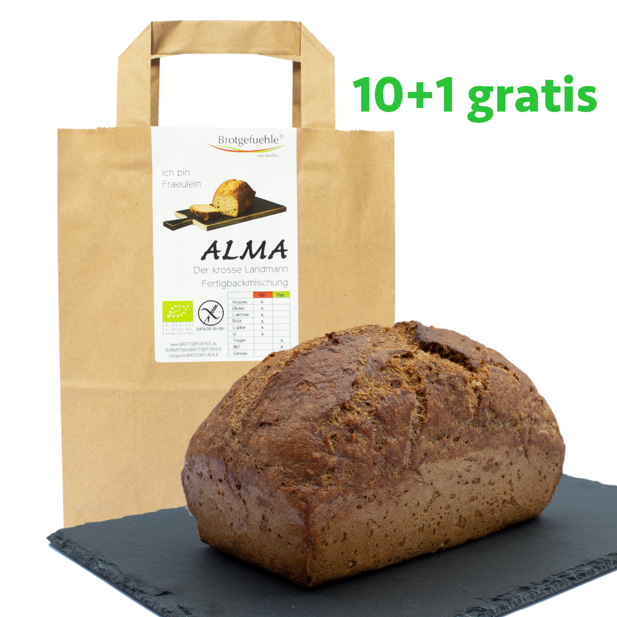 Vorteilspaket Fräulein ALMA (10 Stk. + 1 Gratis) - Fertigbackmischung - glutenfrei