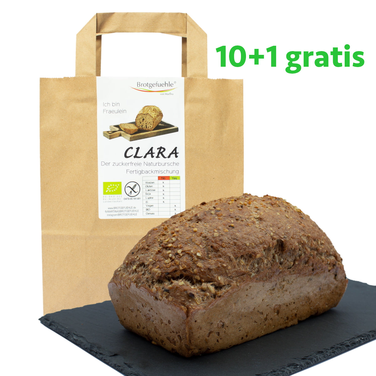 Vorteilspaket Fräulein CLARA (10 Stk. + 1 Gratis) - Fertigbackmischung - glutenfrei
